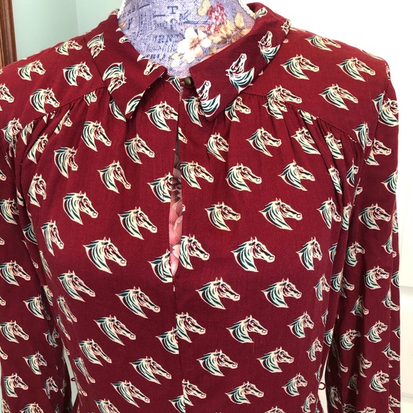 Forever 21 Horse Print LS Romper Sz S Super Cute - Picture 2 of 9